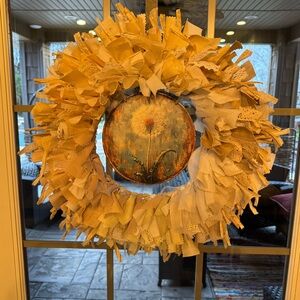 Hand Crafted Cream and Tan Holiday Wreath